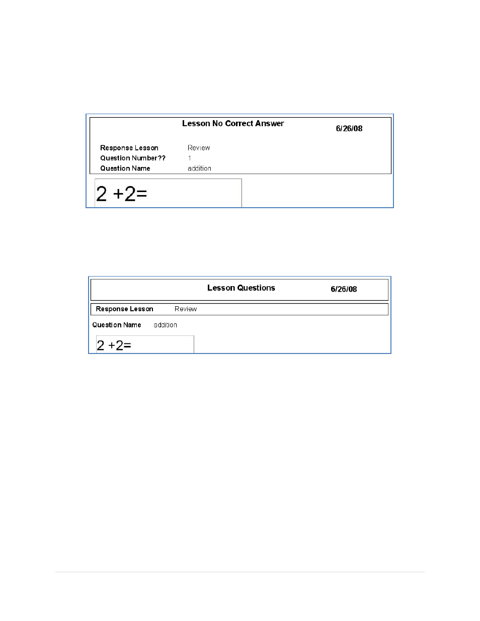 Lesson no correct answer, Lesson no choices | Turning Technologies Response User Manual | Page 79 / 88
