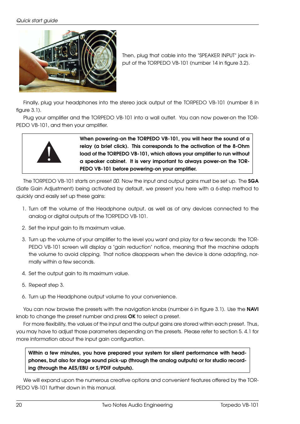 Two Notes VB-101 User Manual | Page 20 / 53