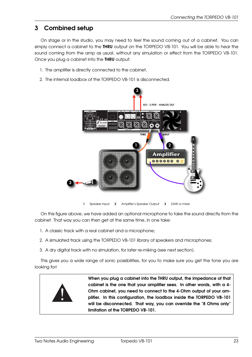 Combined setup, 3combined setup | Two Notes VB-101 User Manual | Page 23 / 53