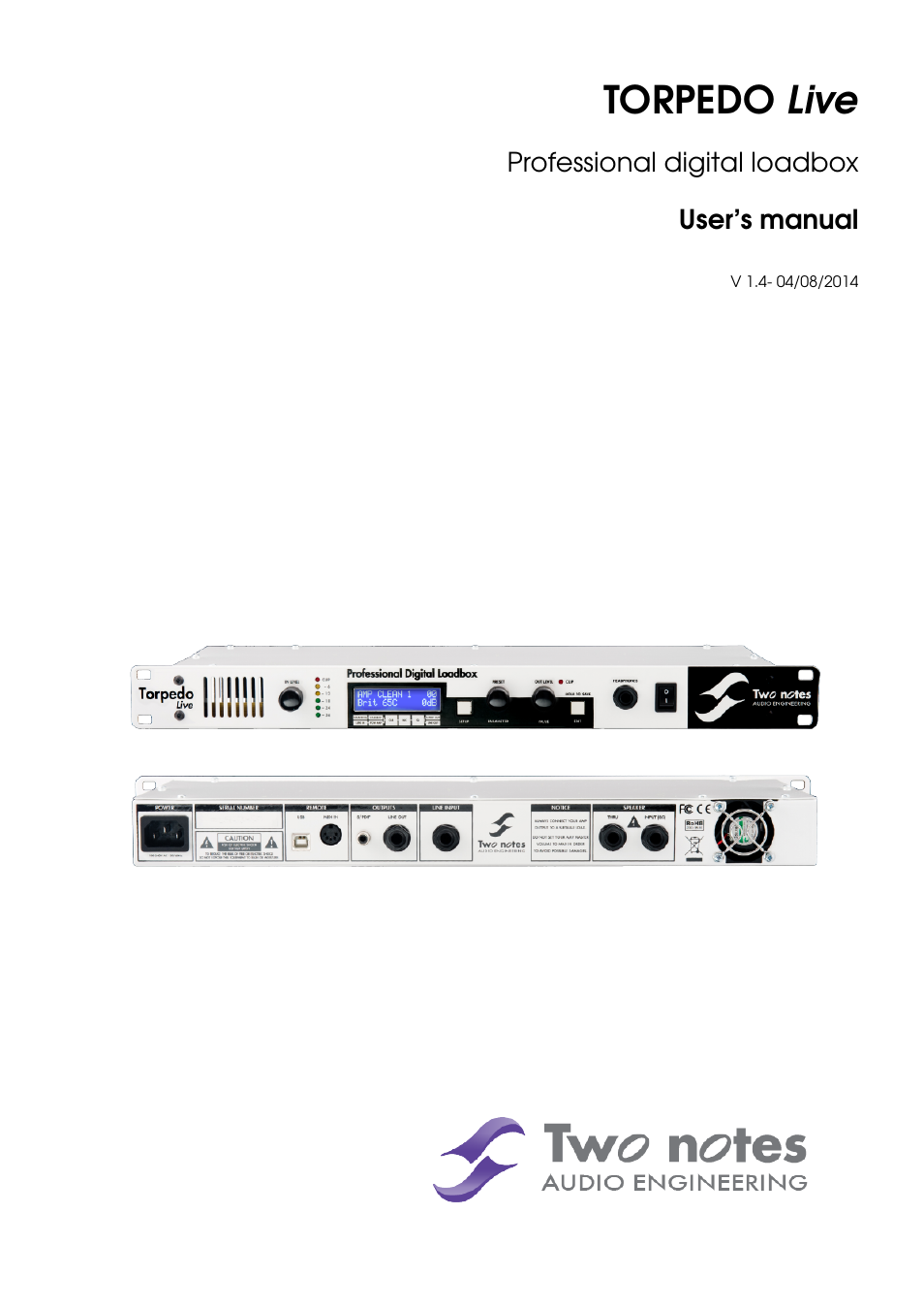 Two Notes Live User Manual | 37 pages