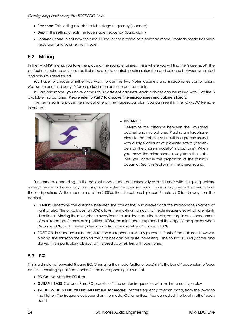 Miking, 2 miking, 3 eq | Two Notes Live User Manual | Page 24 / 37