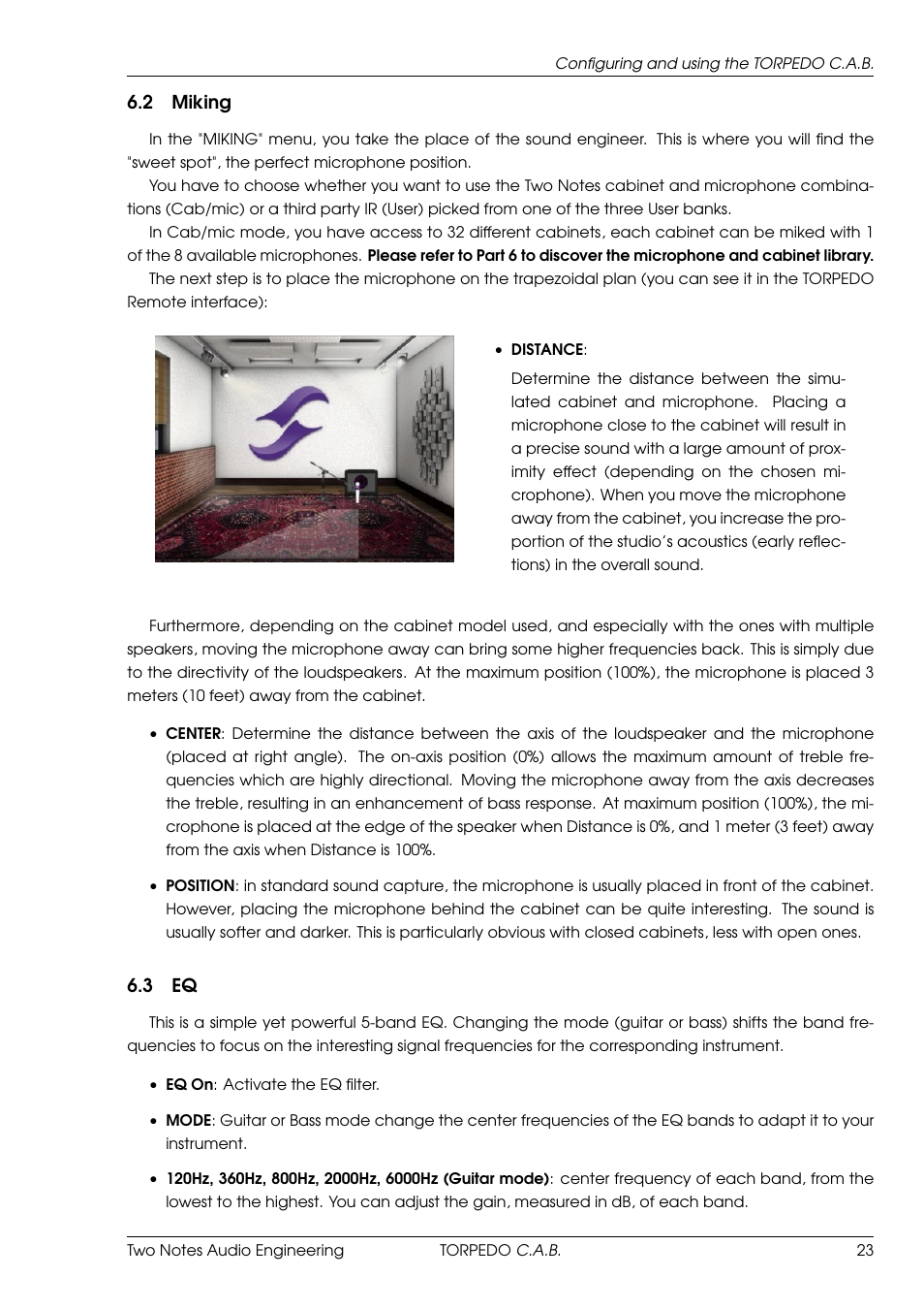 Miking, 2 miking, 3 eq | Two Notes C.A.B. User Manual | Page 23 / 35