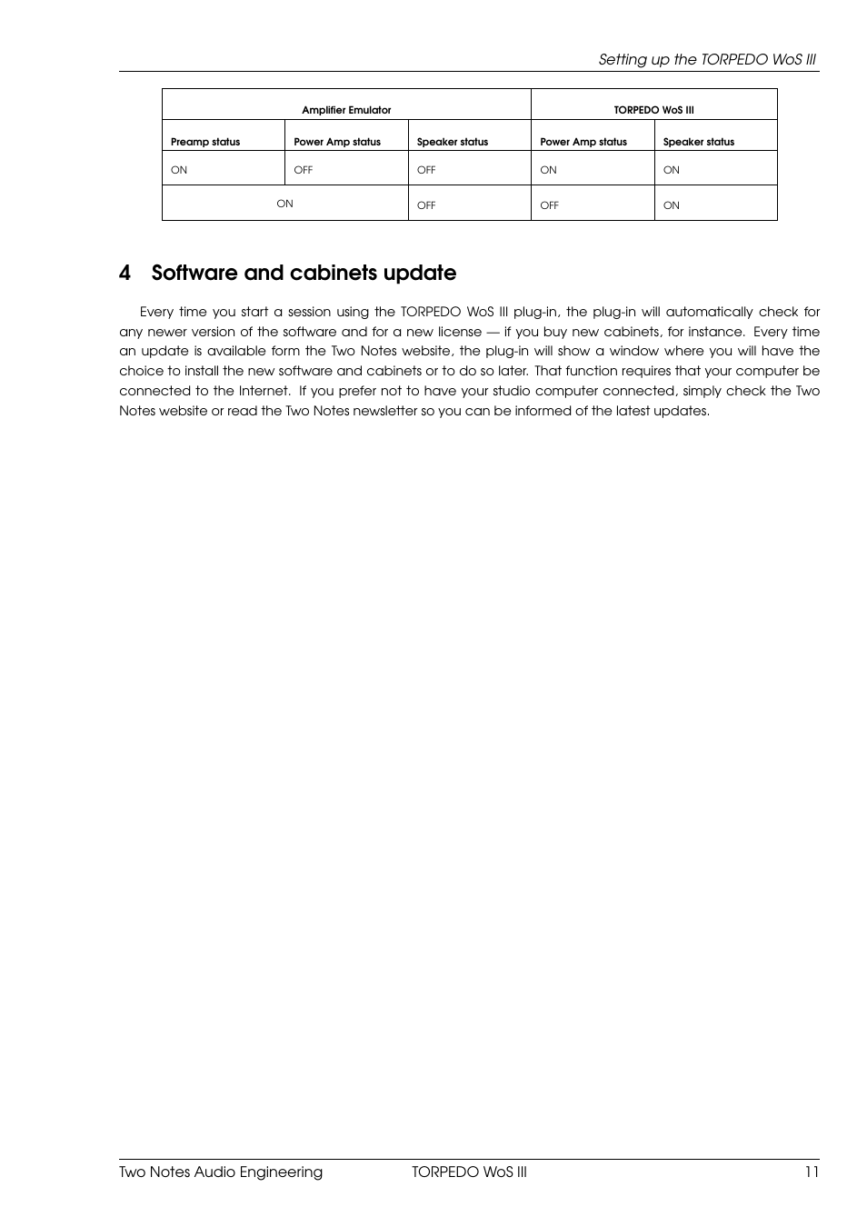 Software and cabinets update, 4software and cabinets update | Two Notes Wall of Sound III User Manual | Page 12 / 28