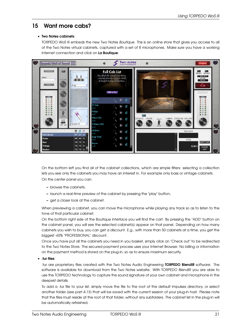 Want more cabs, 15 want more cabs | Two Notes Wall of Sound III User Manual | Page 22 / 28