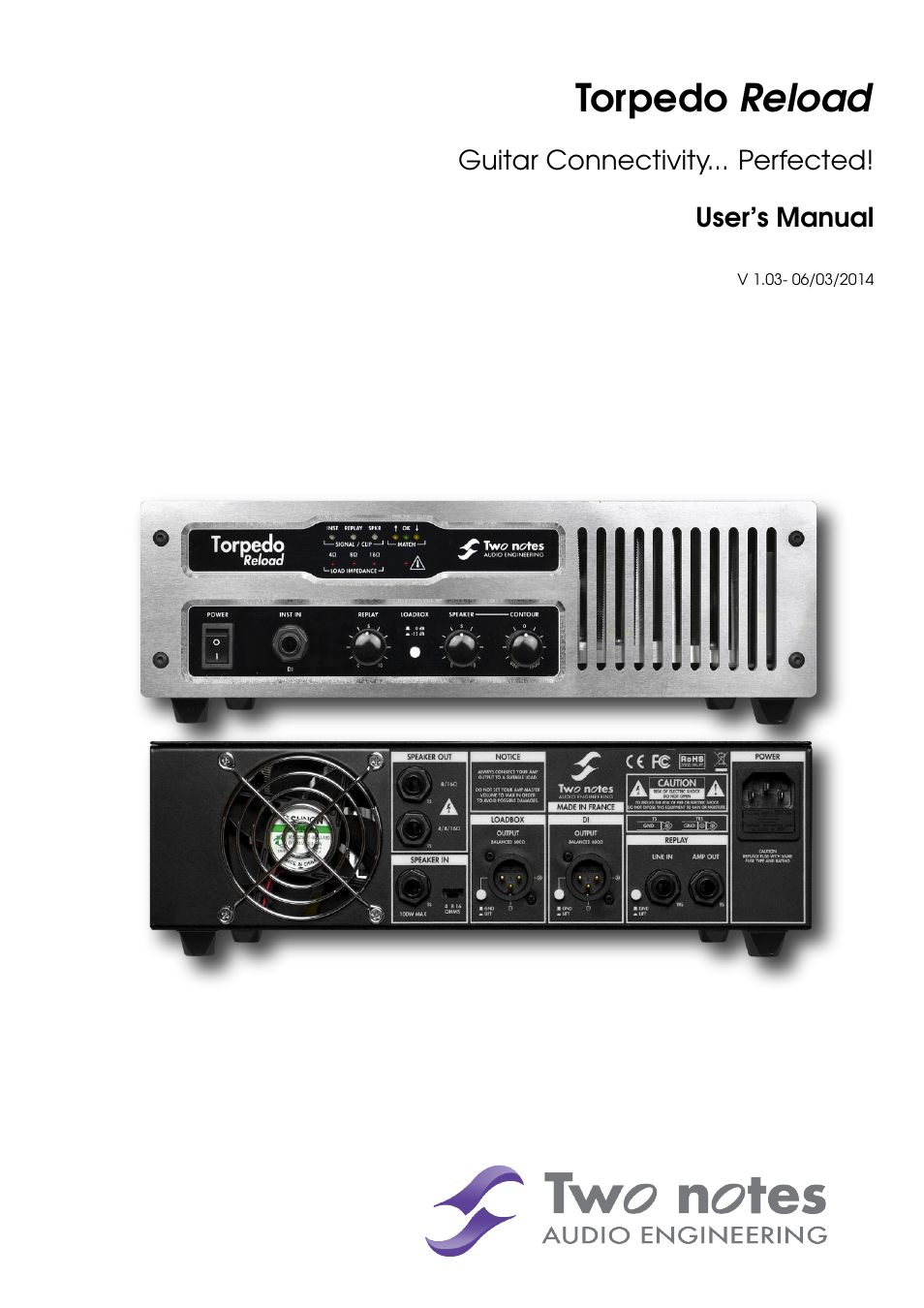 Two Notes Reload User Manual | 51 pages