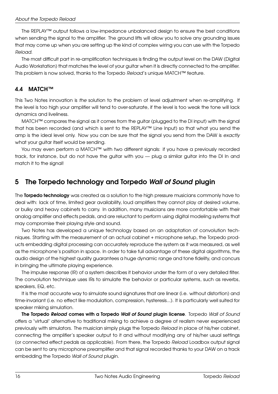 Match, 4 match | Two Notes Reload User Manual | Page 16 / 51