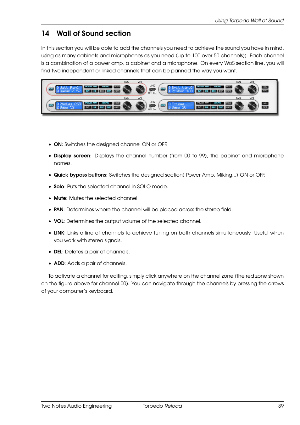 Wall of sound section | Two Notes Reload User Manual | Page 39 / 51