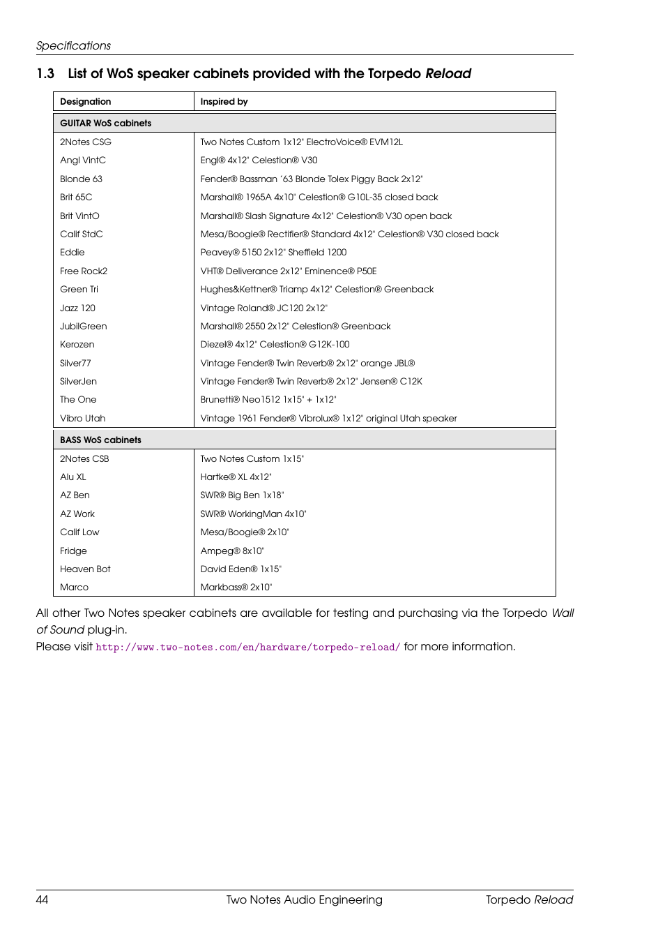 Two Notes Reload User Manual | Page 44 / 51