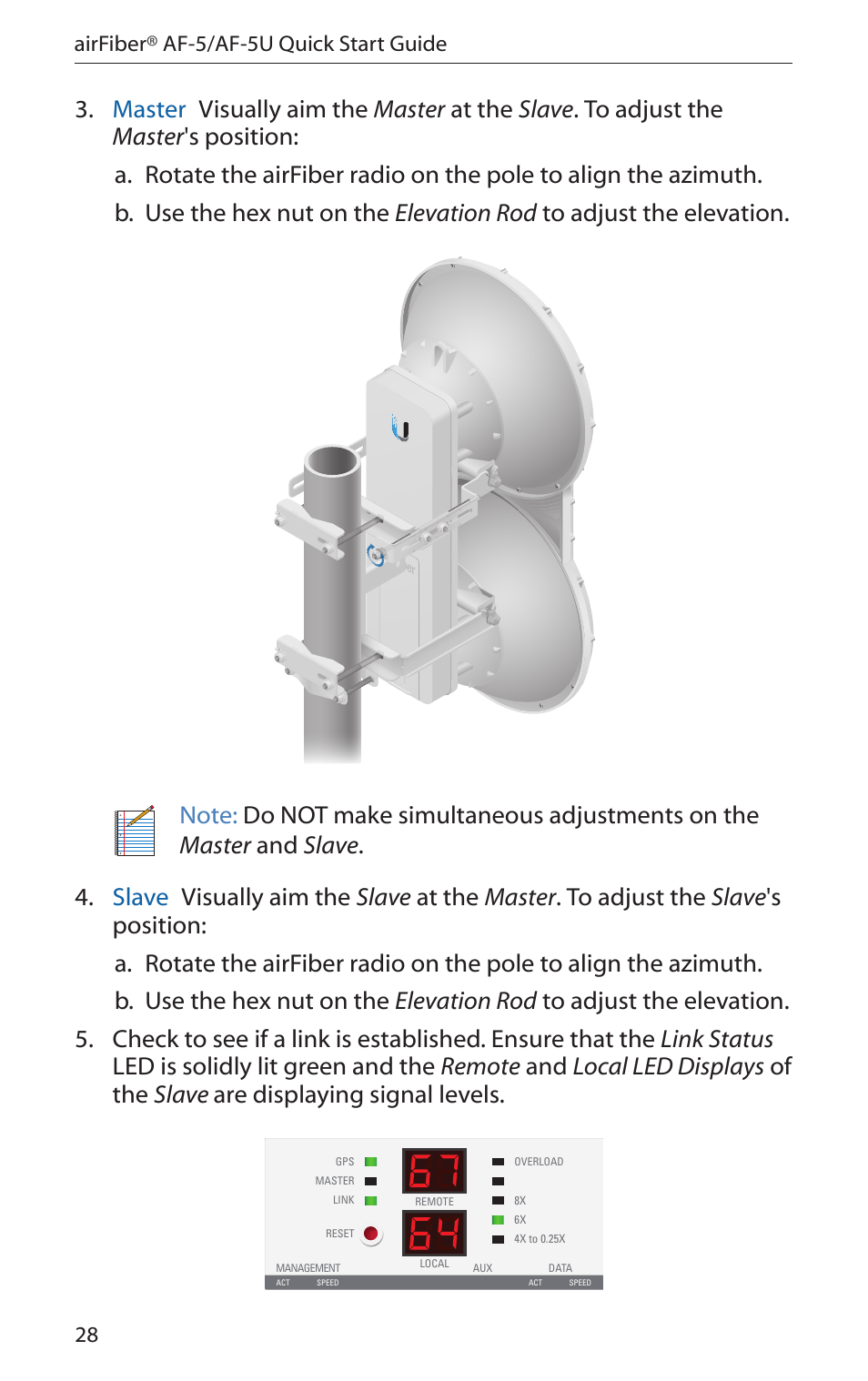 28 airfiber® af-5/af-5u quick start guide | Ubiquiti Networks airFibe5 User Manual | Page 30 / 44