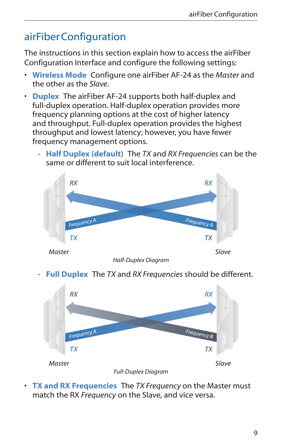 Airfiber, Configuration | Ubiquiti Networks airFibe24 User Manual | Page 11 / 36