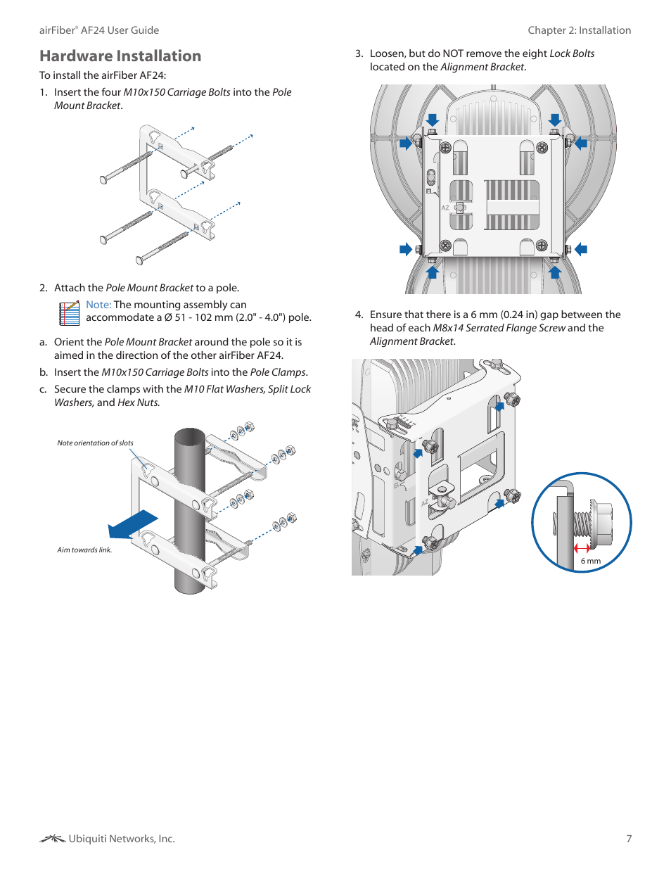 Hardware installation | Ubiquiti Networks airFibe24 User Manual | Page 10 / 50