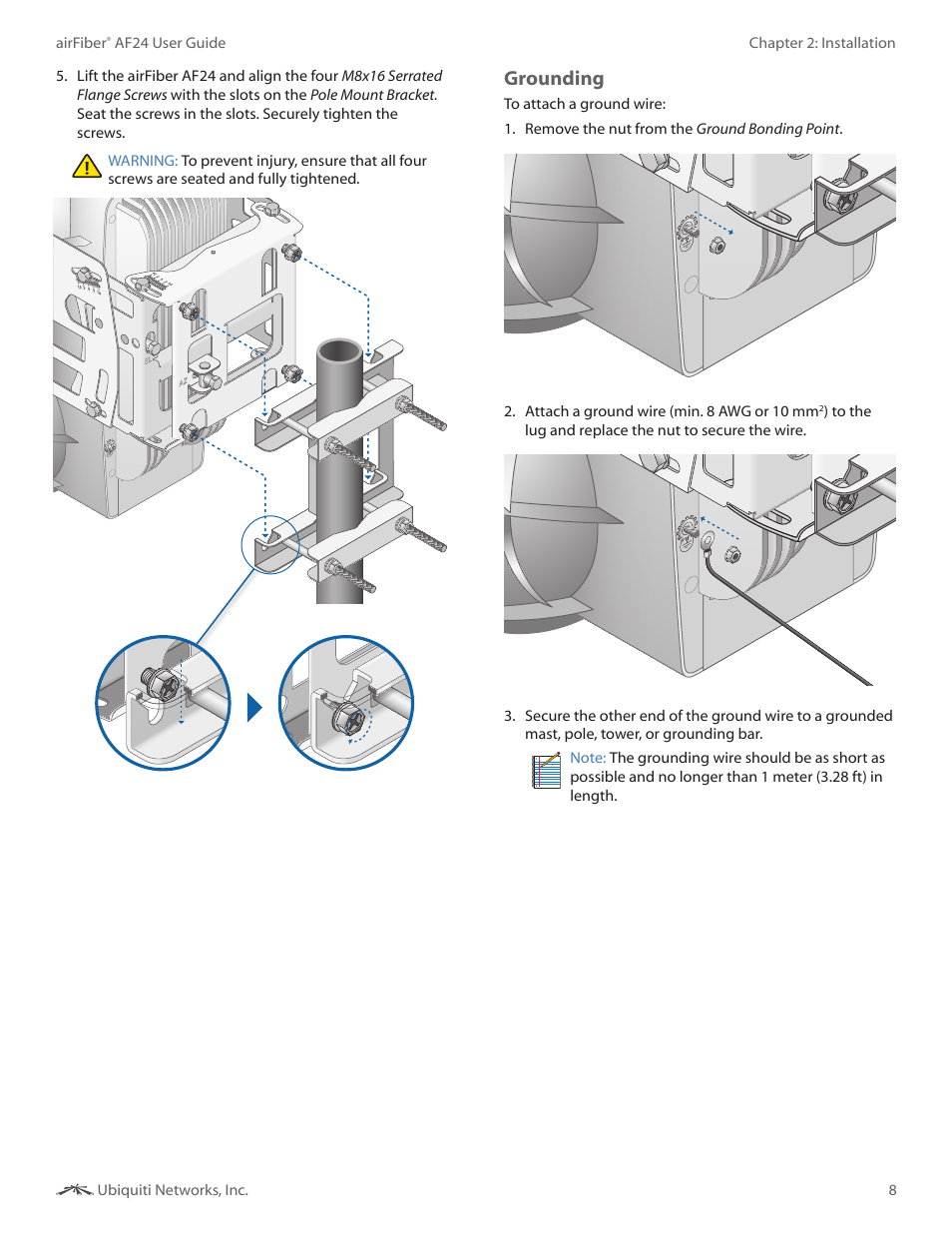 Grounding | Ubiquiti Networks airFibe24 User Manual | Page 11 / 50