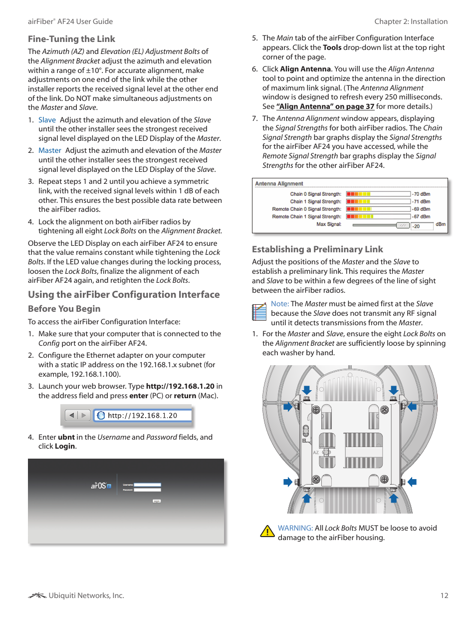 Ee “using the, Using the airfiber configuration interface | Ubiquiti Networks airFibe24 User Manual | Page 15 / 50