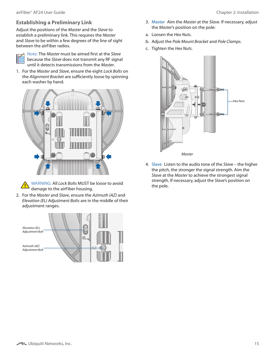 Establishing a preliminary link | Ubiquiti Networks airFibe24 User Manual | Page 18 / 50