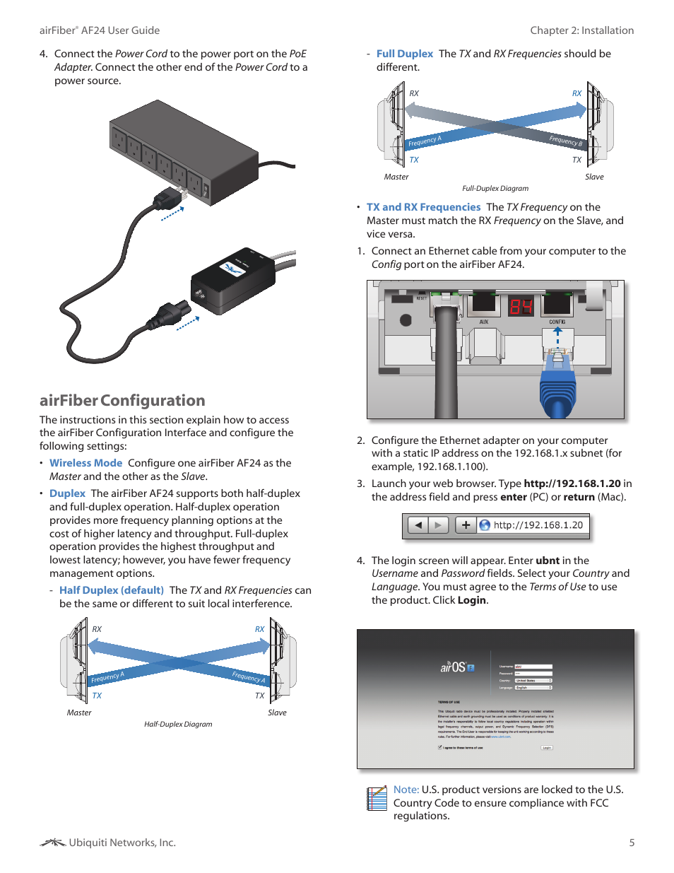 Airfiber configuration, Airfiber, Configuration | Ubiquiti Networks airFibe24 User Manual | Page 8 / 50