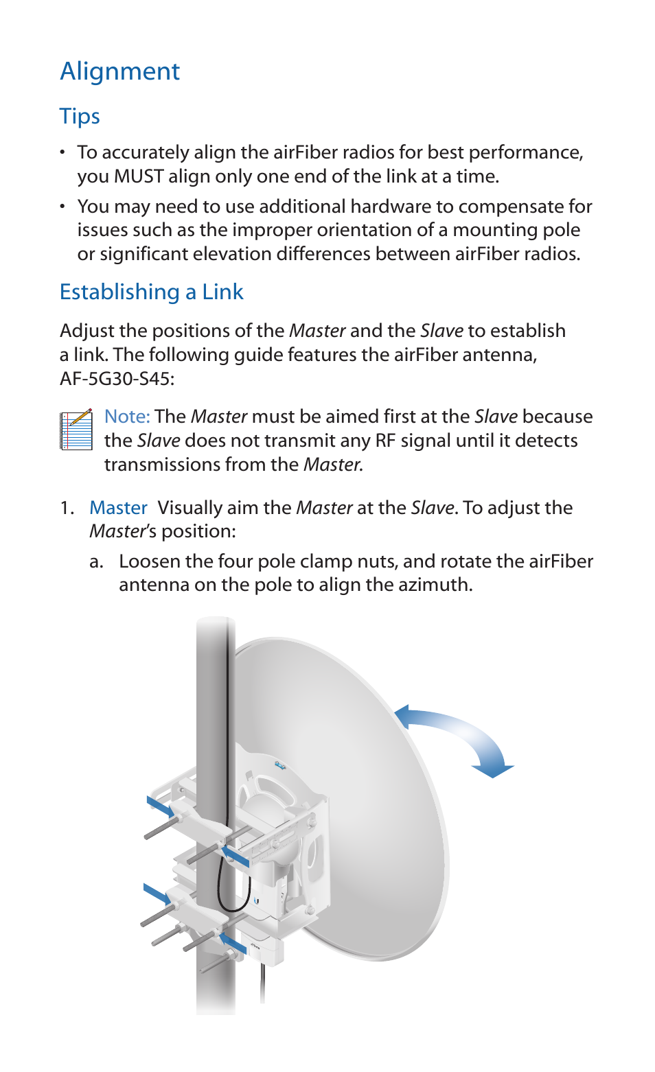 Alignment | Ubiquiti Networks airFibe5X User Manual | Page 23 / 28