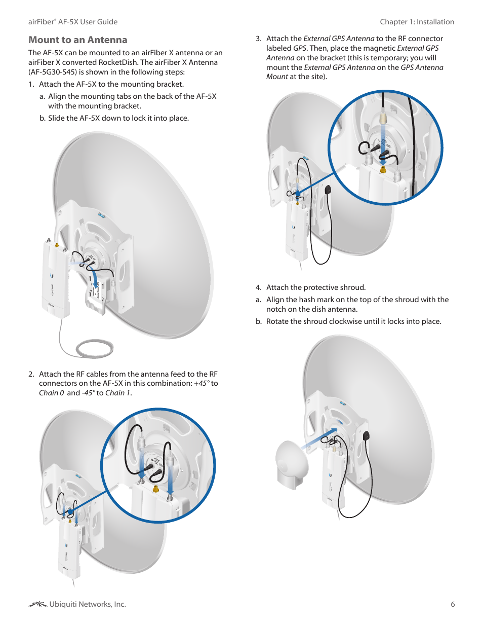 Mount to an antenna | Ubiquiti Networks airFibe5X User Manual | Page 10 / 50