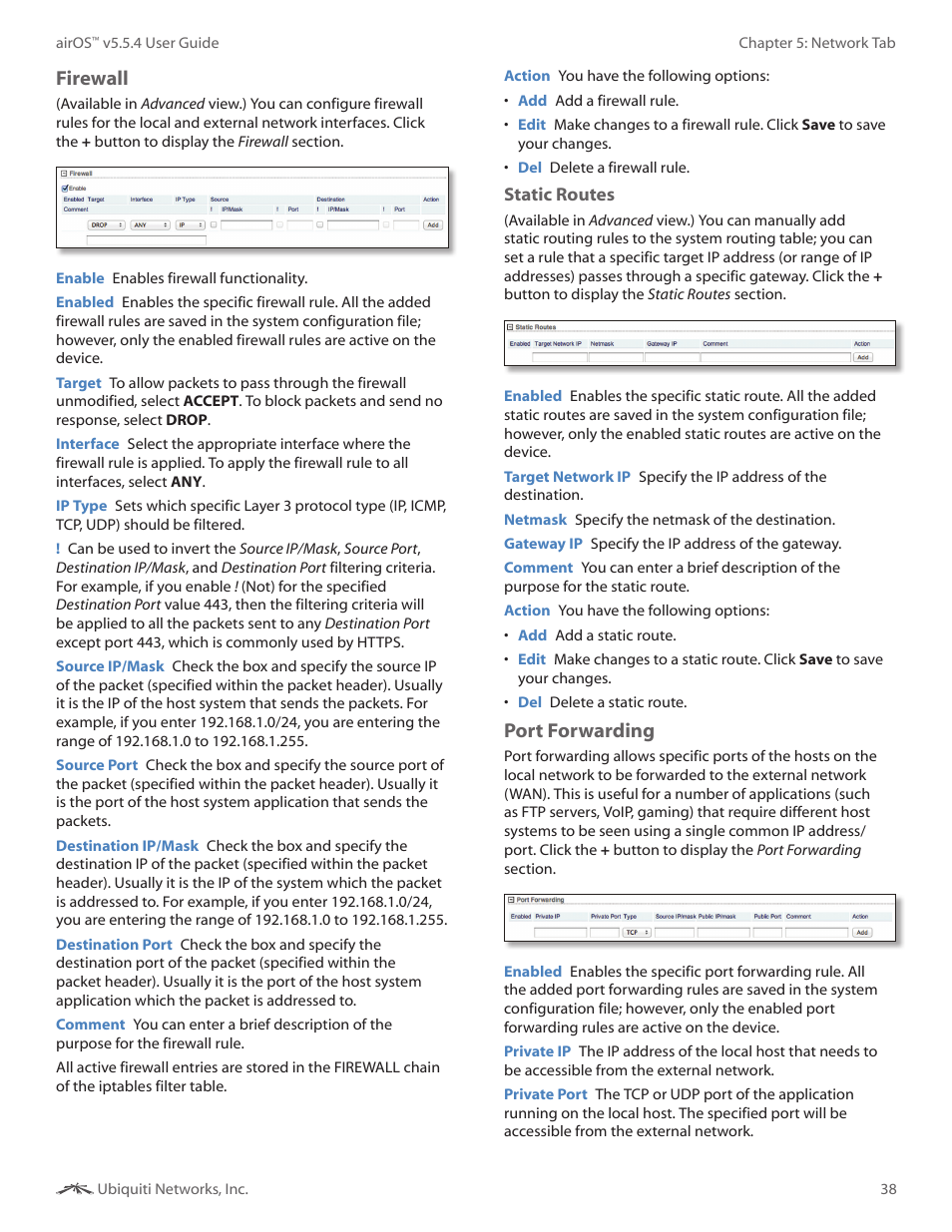 Firewall, Port forwarding | Ubiquiti Networks PowerBridgM User Manual | Page 41 / 67