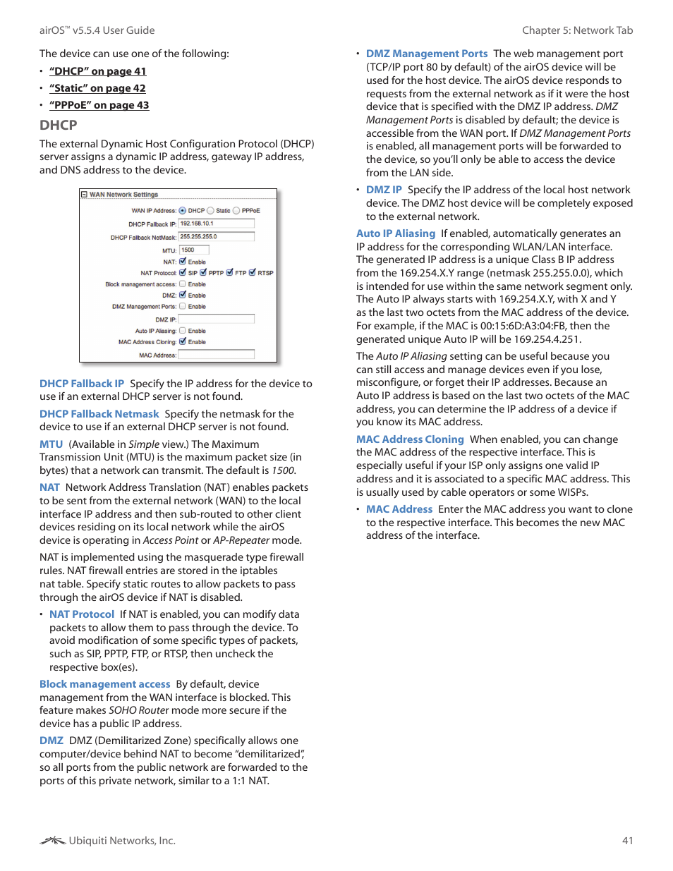 Dhcp | Ubiquiti Networks PowerBridgM User Manual | Page 44 / 67