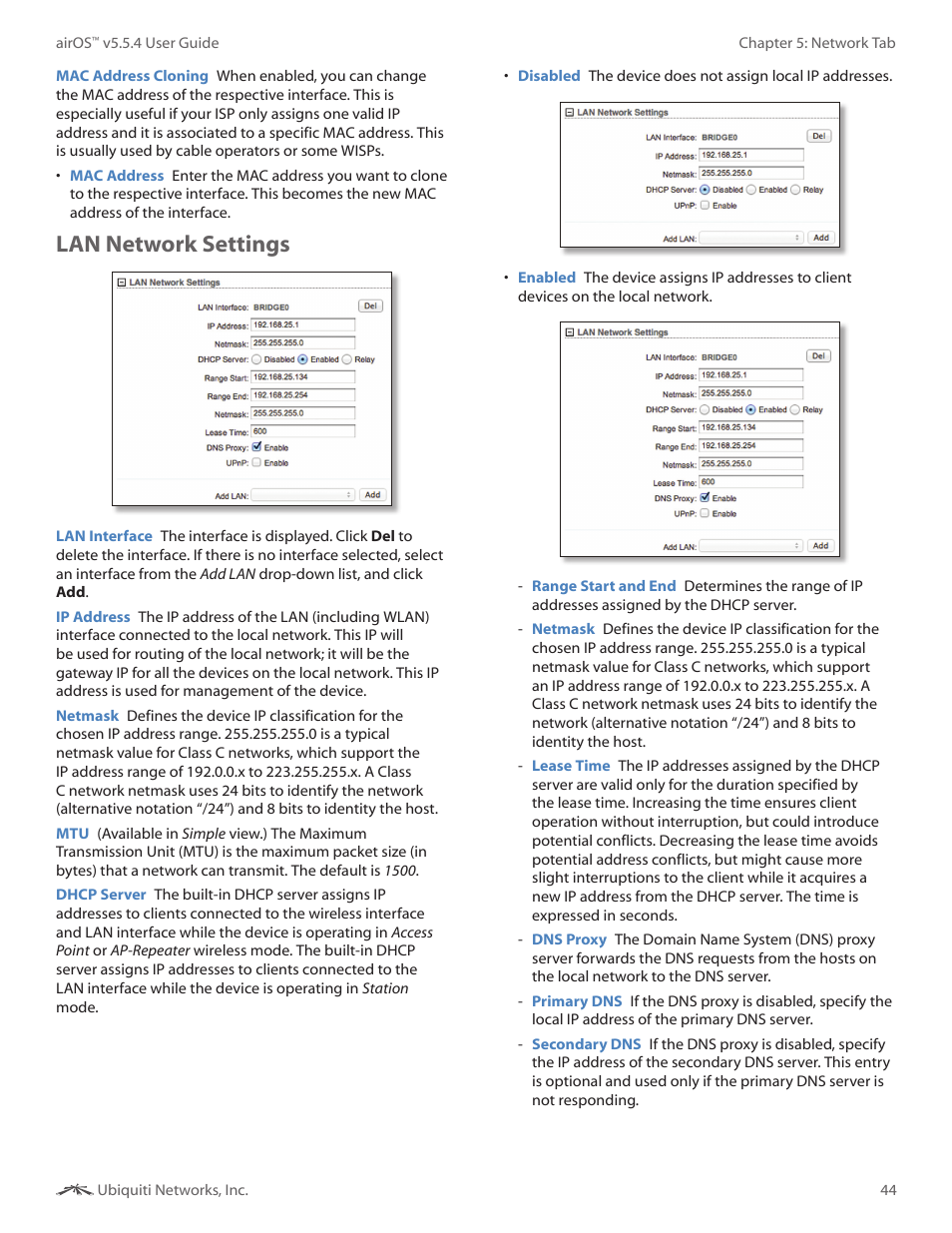 Lan network settings | Ubiquiti Networks PowerBridgM User Manual | Page 47 / 67