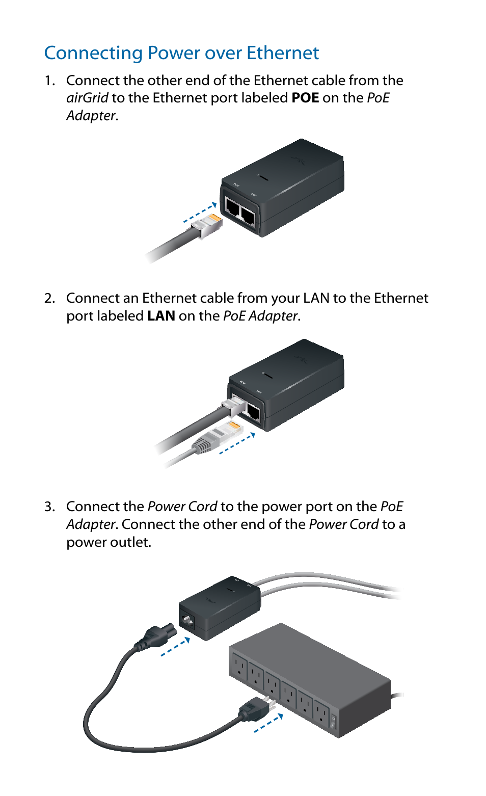 Connecting power over ethernet | Ubiquiti Networks airGriM User Manual | Page 11 / 24