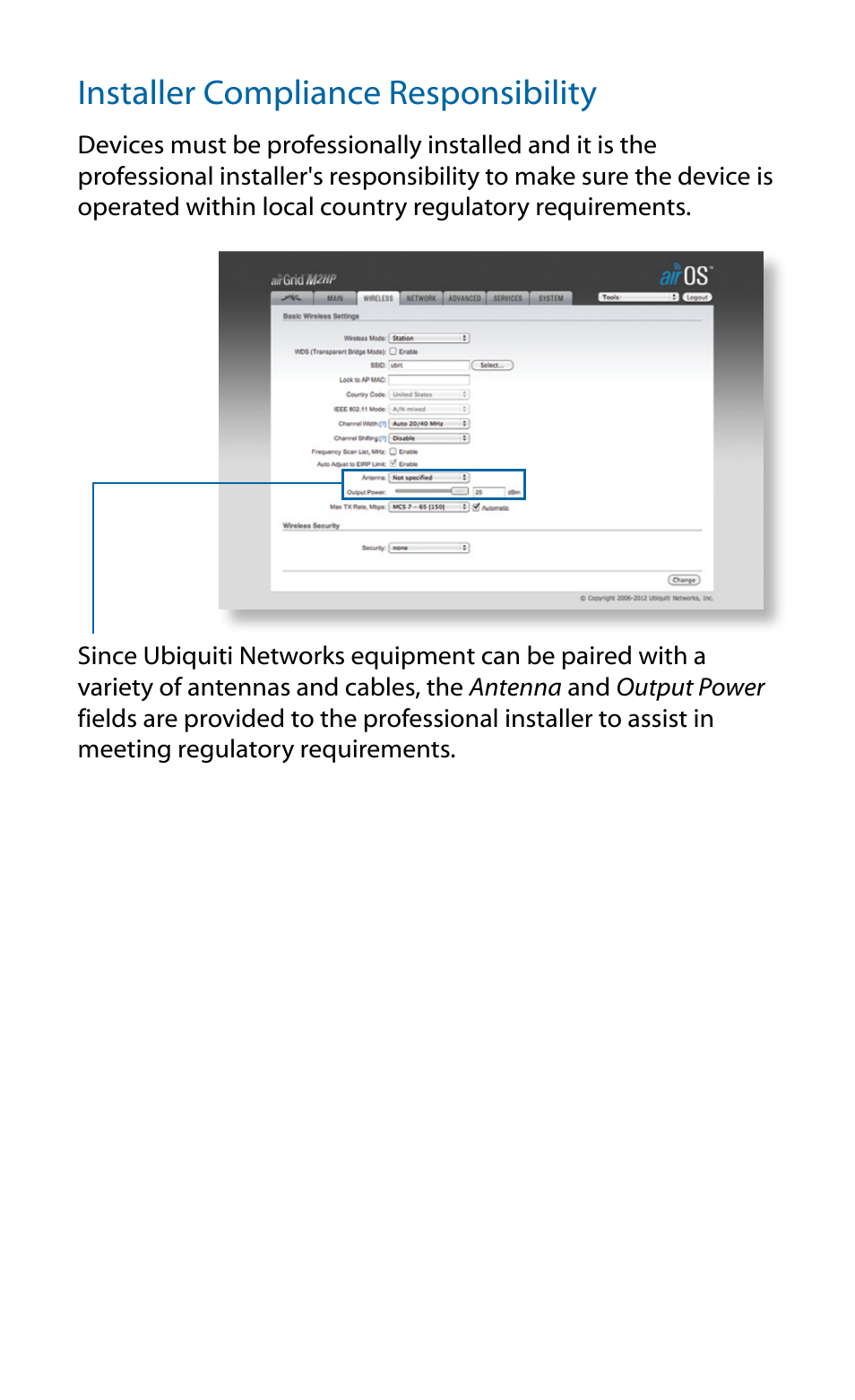 Installer compliance responsibility | Ubiquiti Networks airGriM User Manual | Page 14 / 24