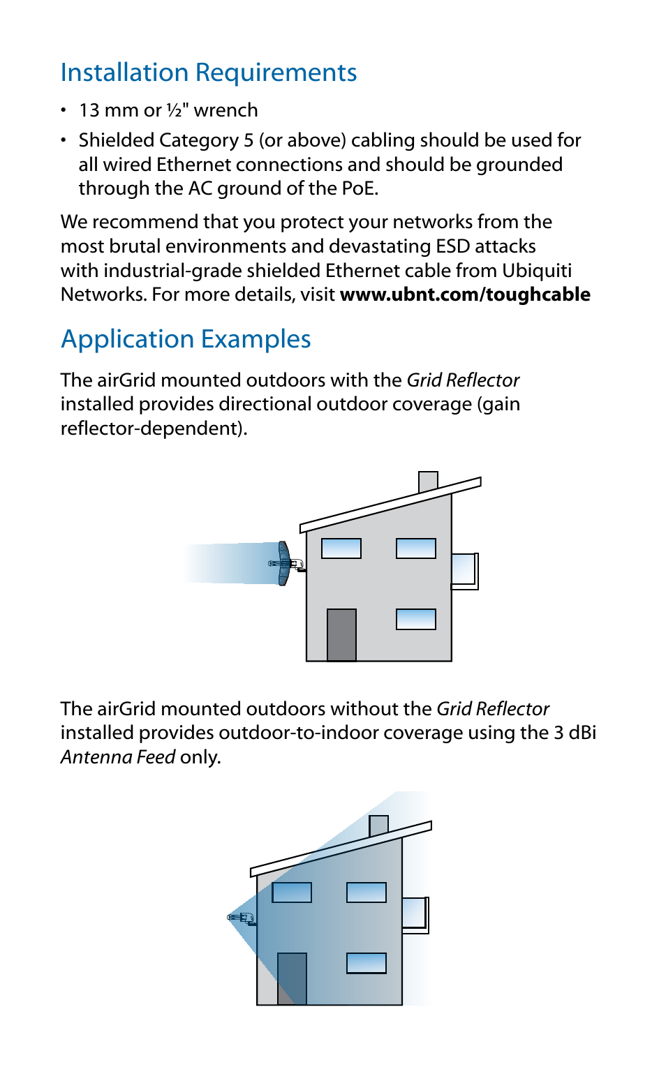 Installation requirements, Application examples | Ubiquiti Networks airGriM User Manual | Page 3 / 24