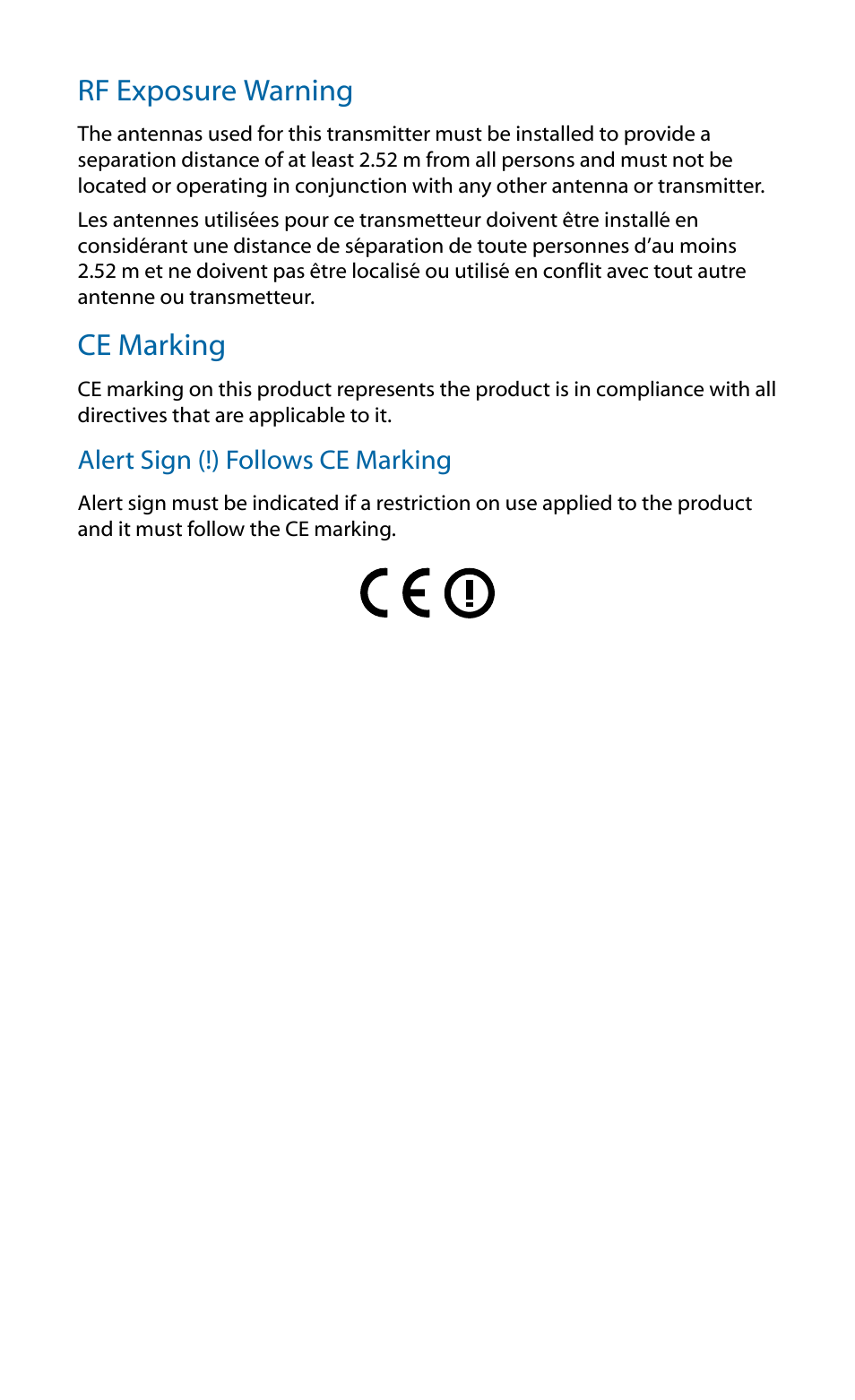 Rf exposure warning, Ce marking | Ubiquiti Networks BulleM User Manual | Page 19 / 24