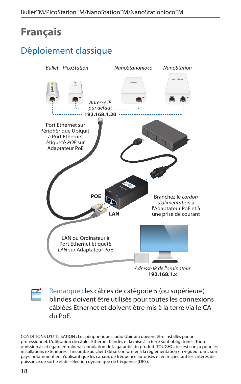 Français, Déploiement classique | Ubiquiti Networks PicoStatioM User Manual | Page 20 / 40