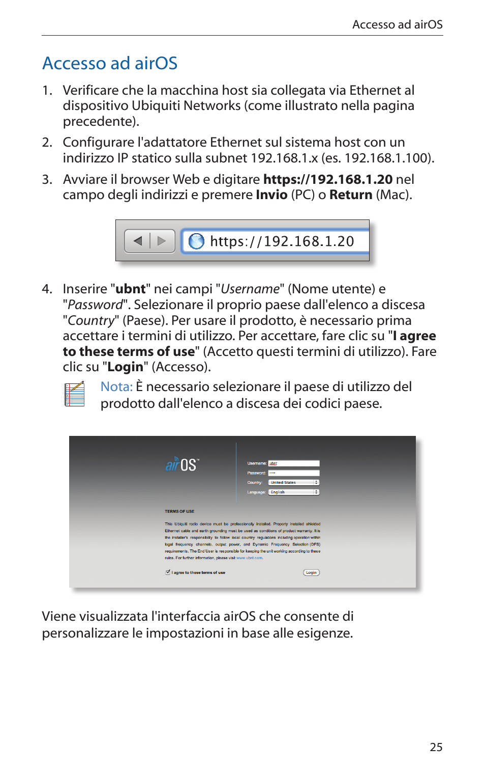 Accesso ad airos | Ubiquiti Networks PicoStatioM User Manual | Page 27 / 40