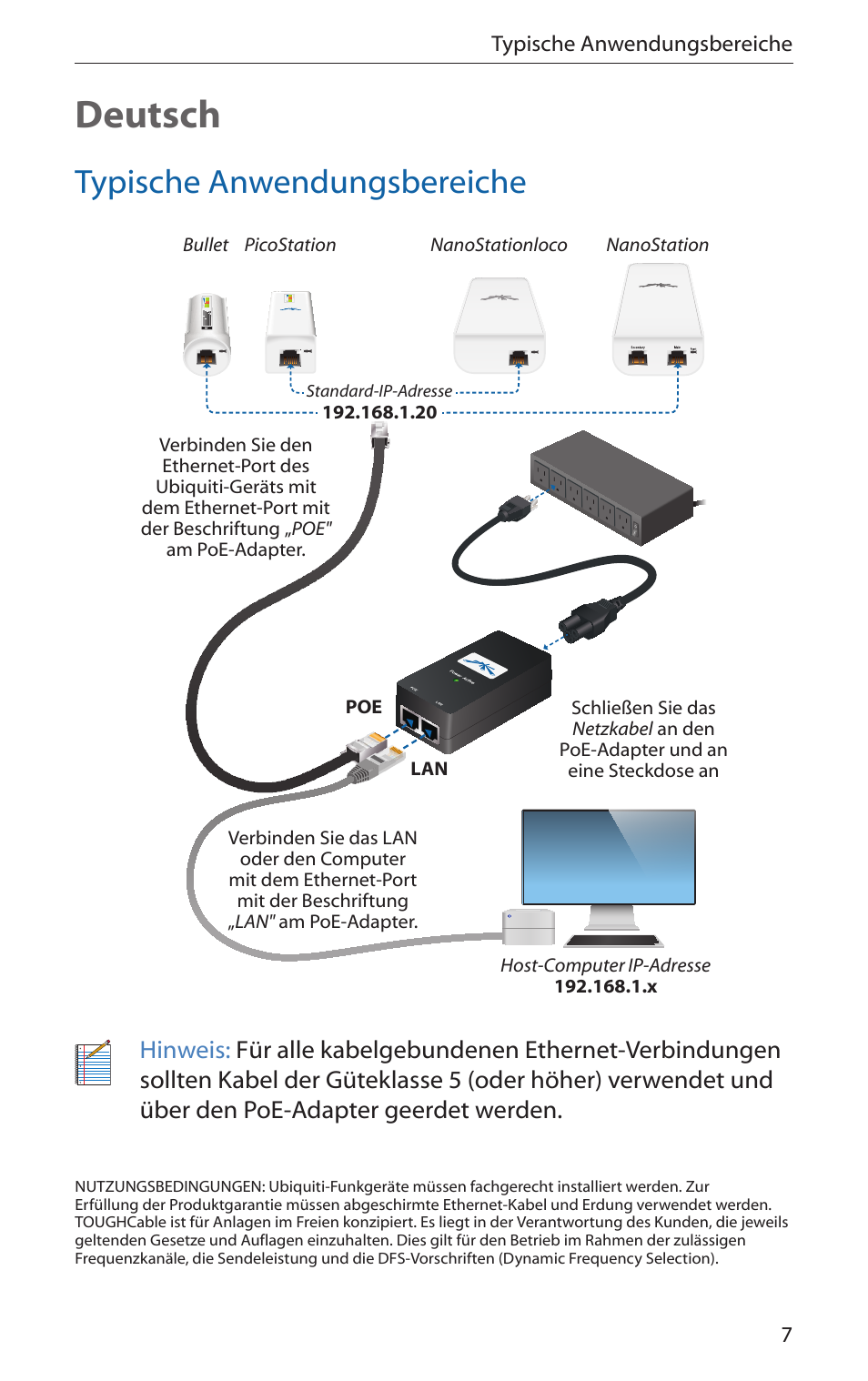 Deutsch, Typische anwendungsbereiche | Ubiquiti Networks PicoStatioM User Manual | Page 9 / 40