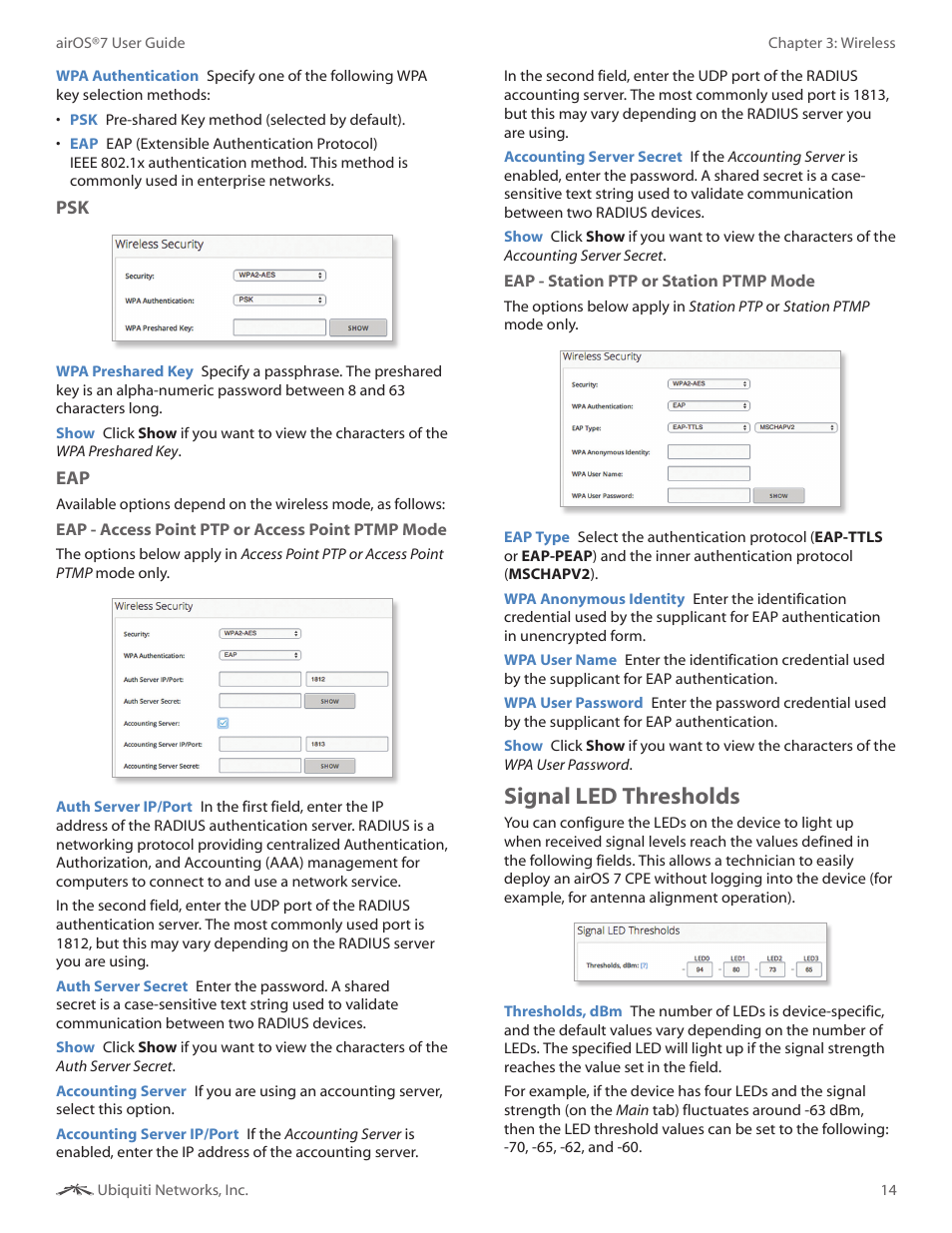 Signal led thresholds | Ubiquiti Networks Rockeac User Manual | Page 17 / 45