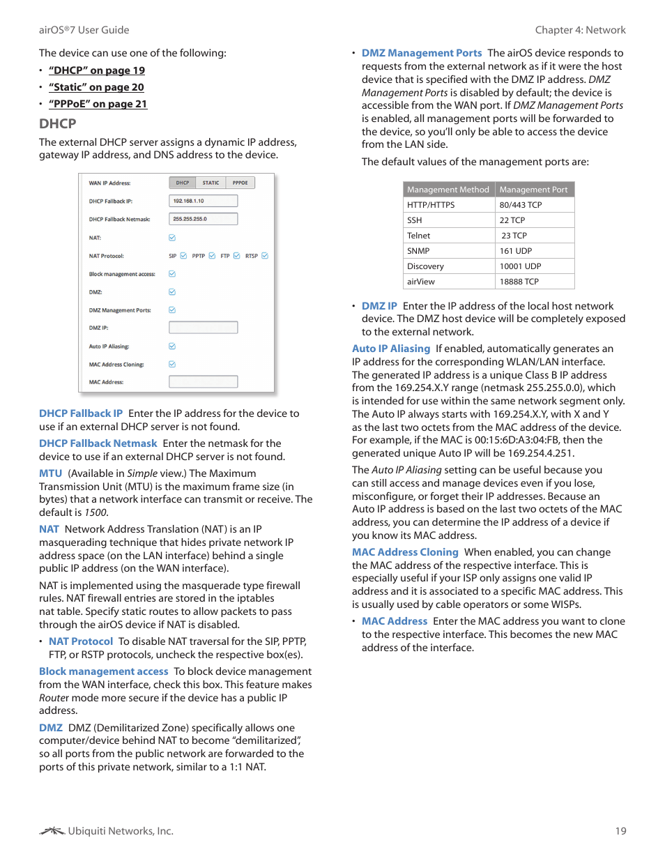 Dhcp | Ubiquiti Networks Rockeac User Manual | Page 22 / 45