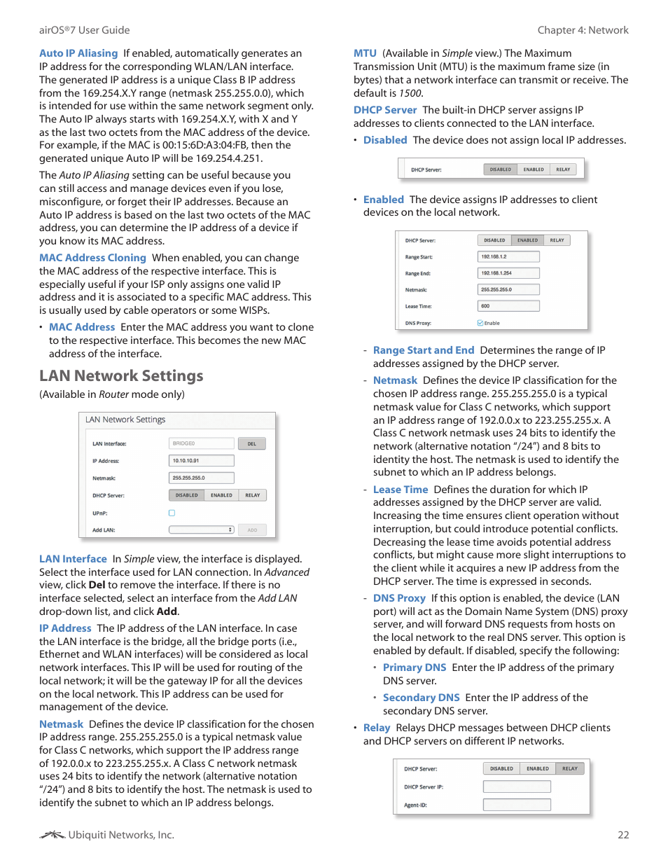 Lan network settings | Ubiquiti Networks Rockeac User Manual | Page 25 / 45