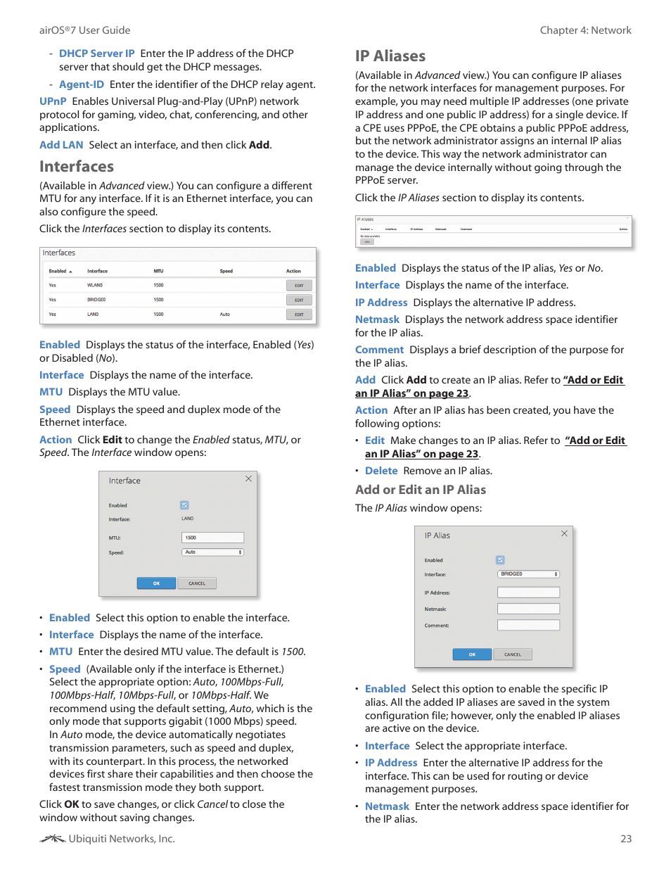 Interfaces, Ip aliases, Interfaces ip aliases | Ubiquiti Networks Rockeac User Manual | Page 26 / 45