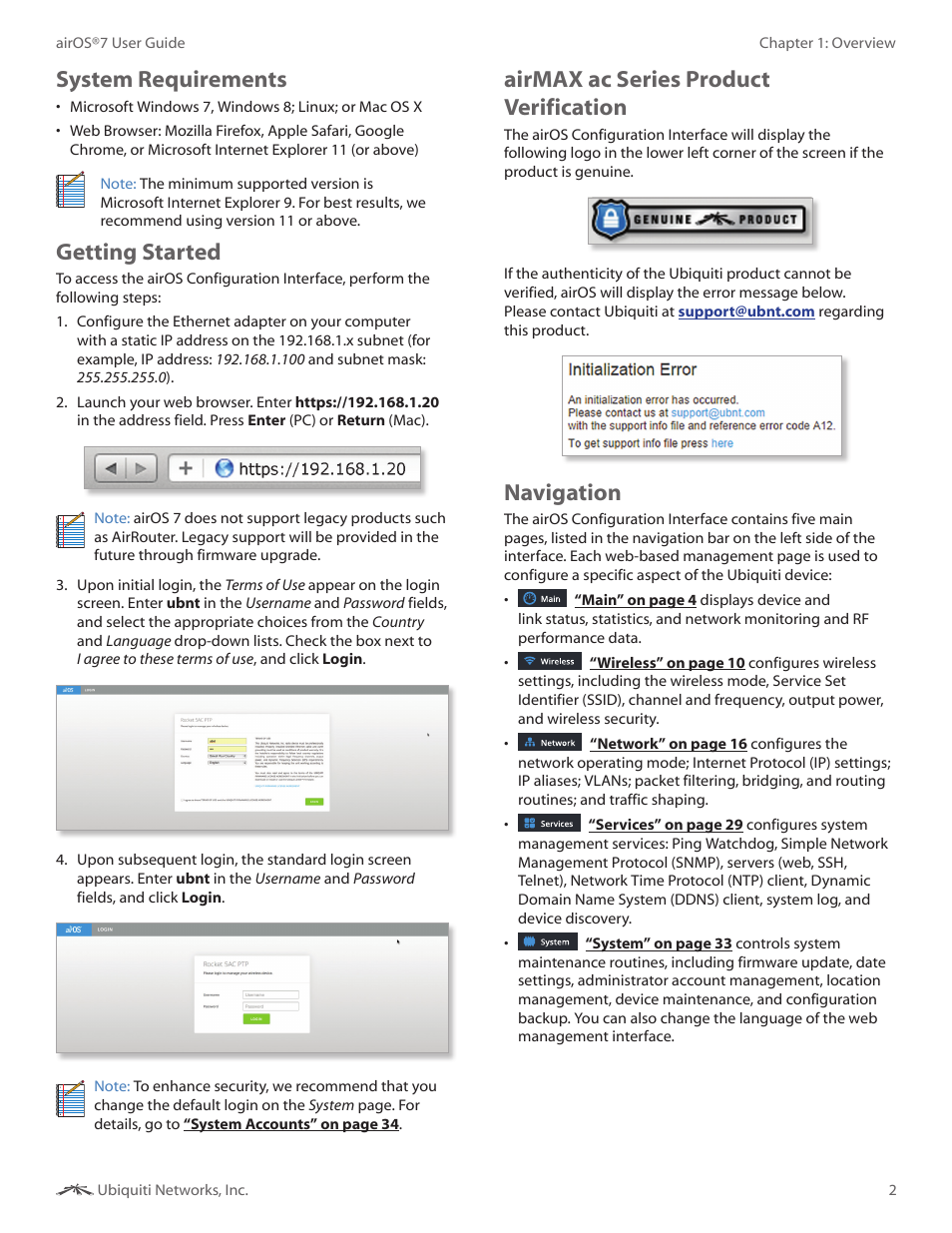 System requirements, Getting started, Airmax ac series product verification | Navigation | Ubiquiti Networks Rockeac User Manual | Page 5 / 45