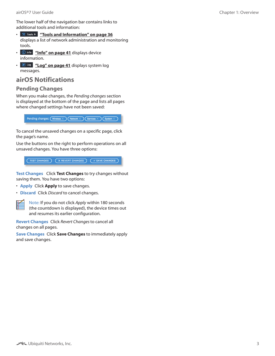 Airos notifications, Pending changes | Ubiquiti Networks Rockeac User Manual | Page 6 / 45