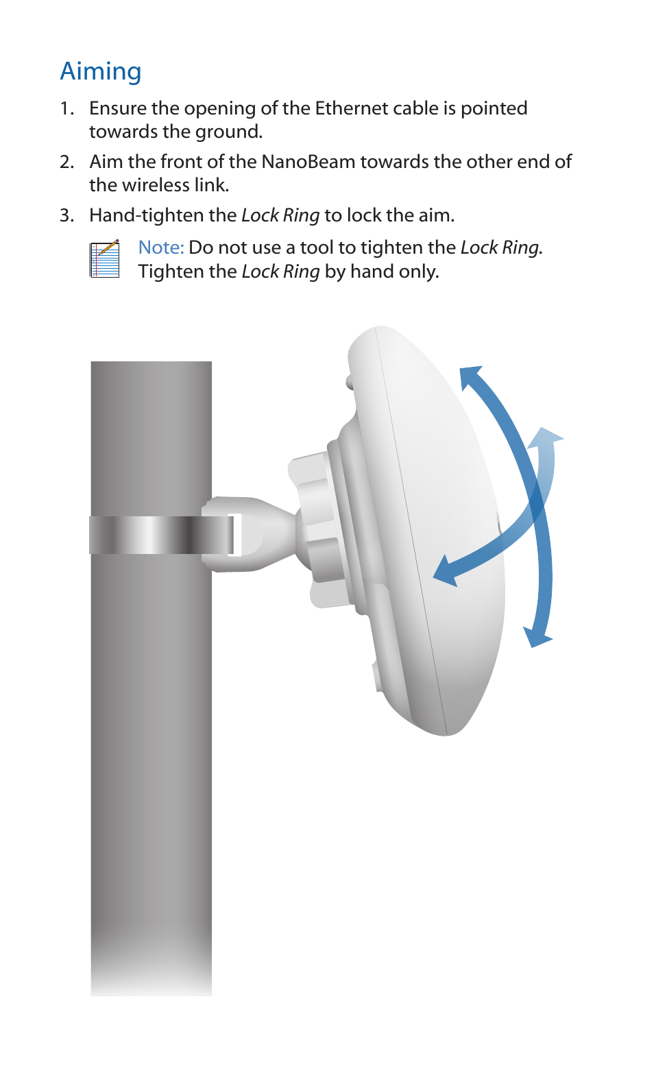 Aiming | Ubiquiti Networks NanoBeaM User Manual | Page 9 / 24