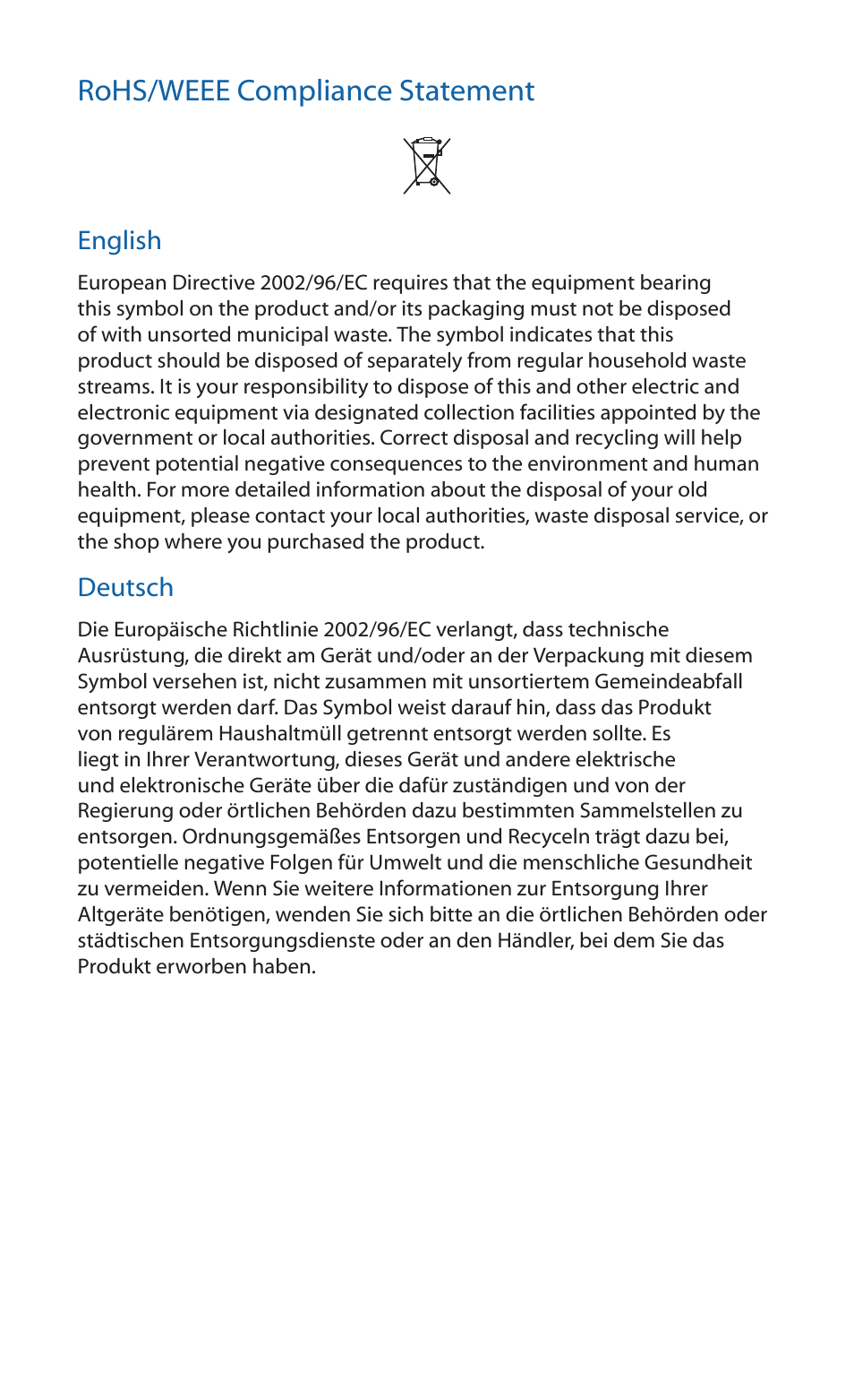 Rohs/weee compliance statement | Ubiquiti Networks NanoBridgM User Manual | Page 21 / 24