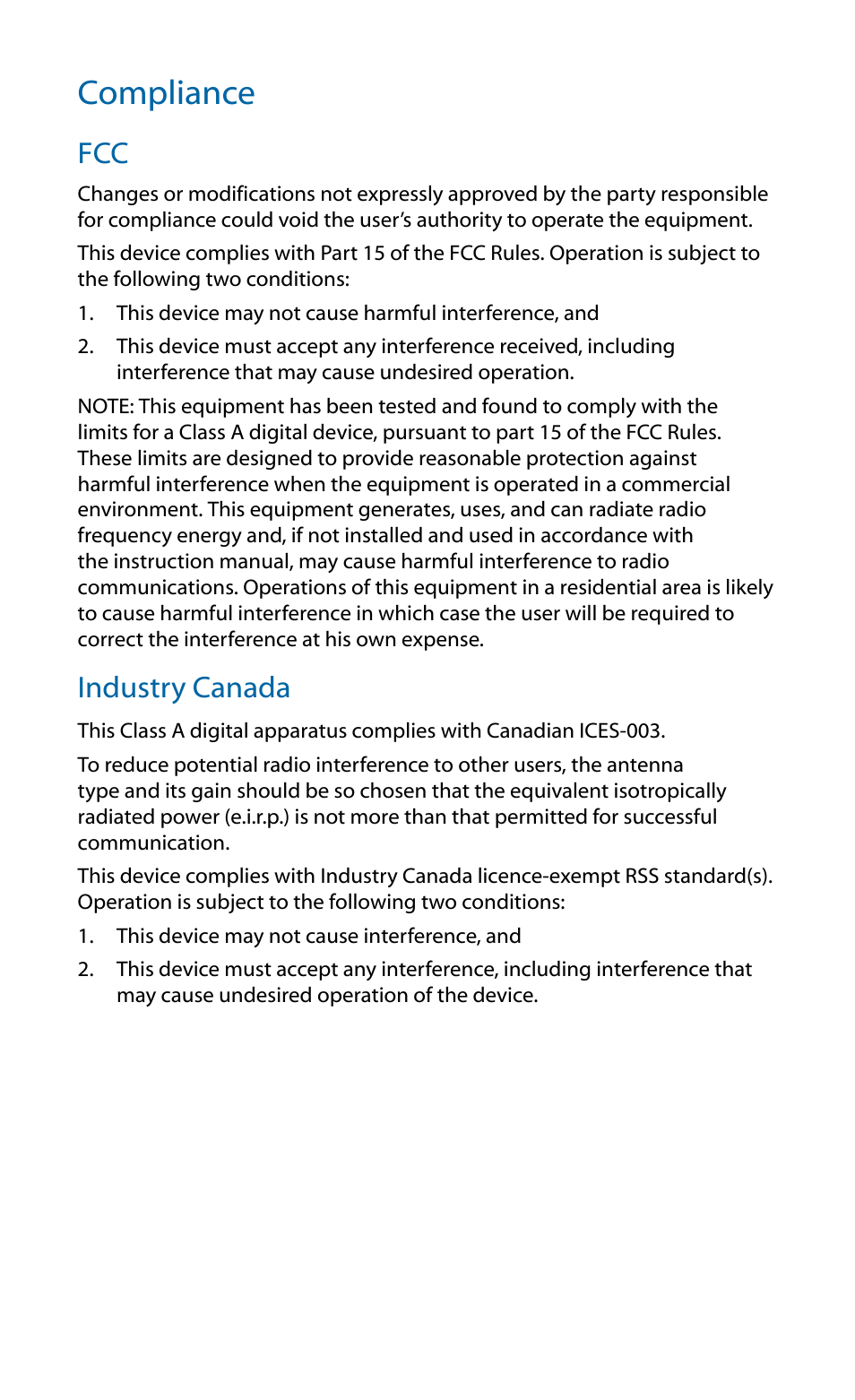 Compliance, Industry canada | Ubiquiti Networks PowerBridgM User Manual | Page 18 / 24