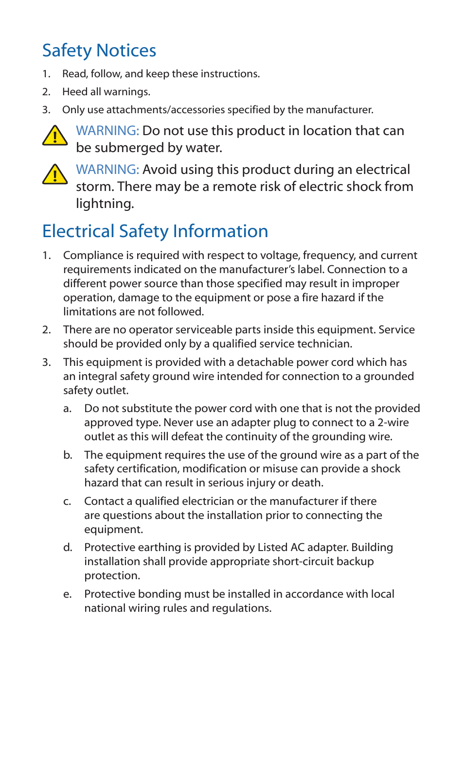 Safety notices, Electrical safety information | Ubiquiti Networks PowerBridgM10 User Manual | Page 16 / 24