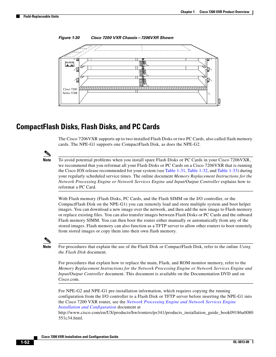Compactflash disks, flash disks, and pc cards, N in, Figure 1-30 | Cisco 7200 VXR User Manual | Page 52 / 64