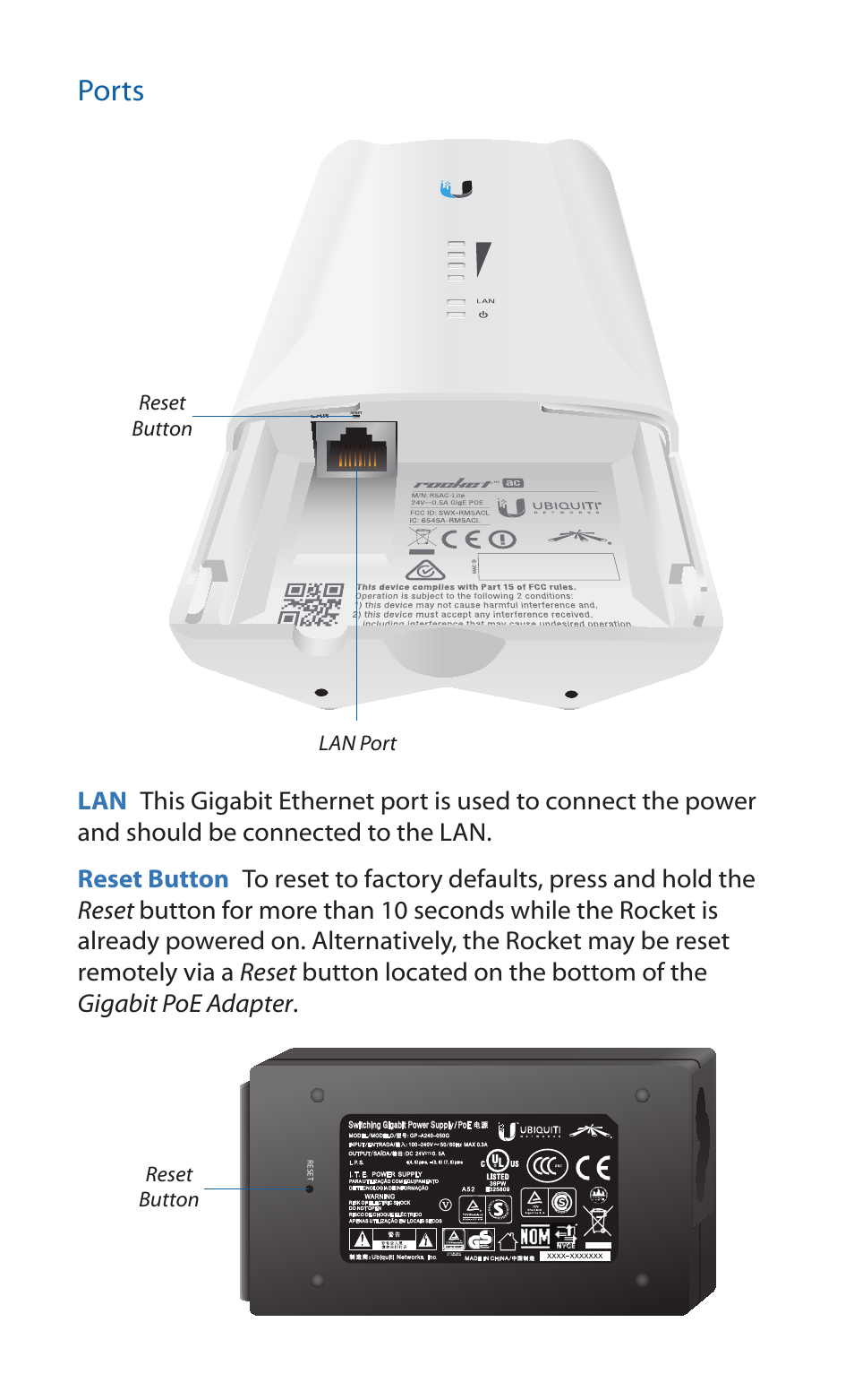 Ports | Ubiquiti Networks Rockeac User Manual | Page 5 / 24