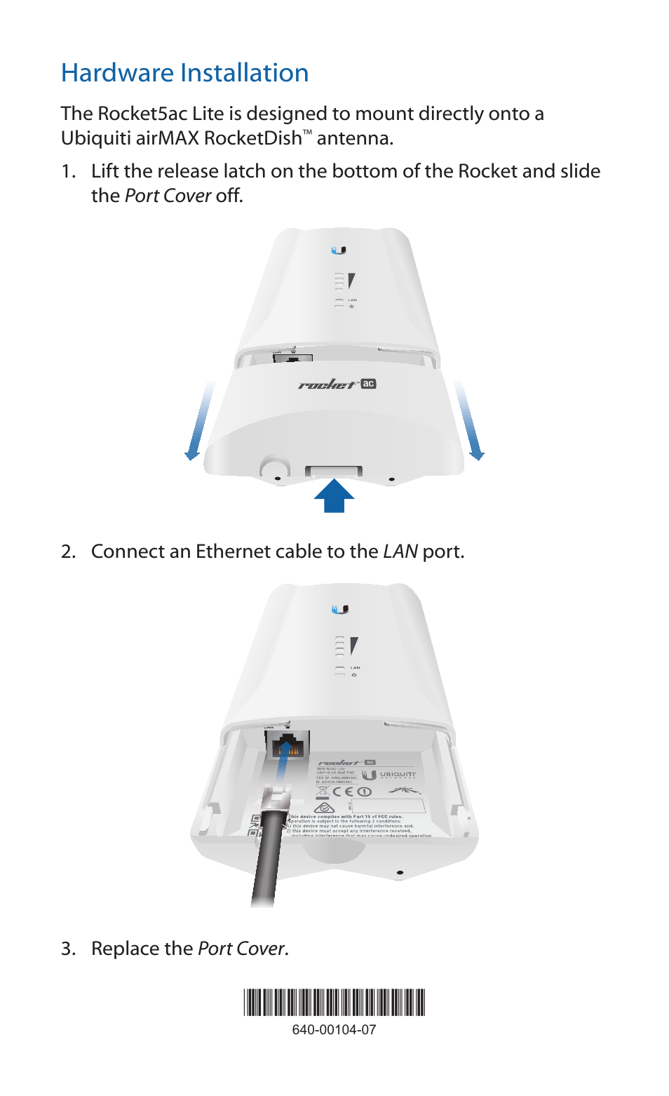 Hardware installation | Ubiquiti Networks Rockeac User Manual | Page 6 / 24