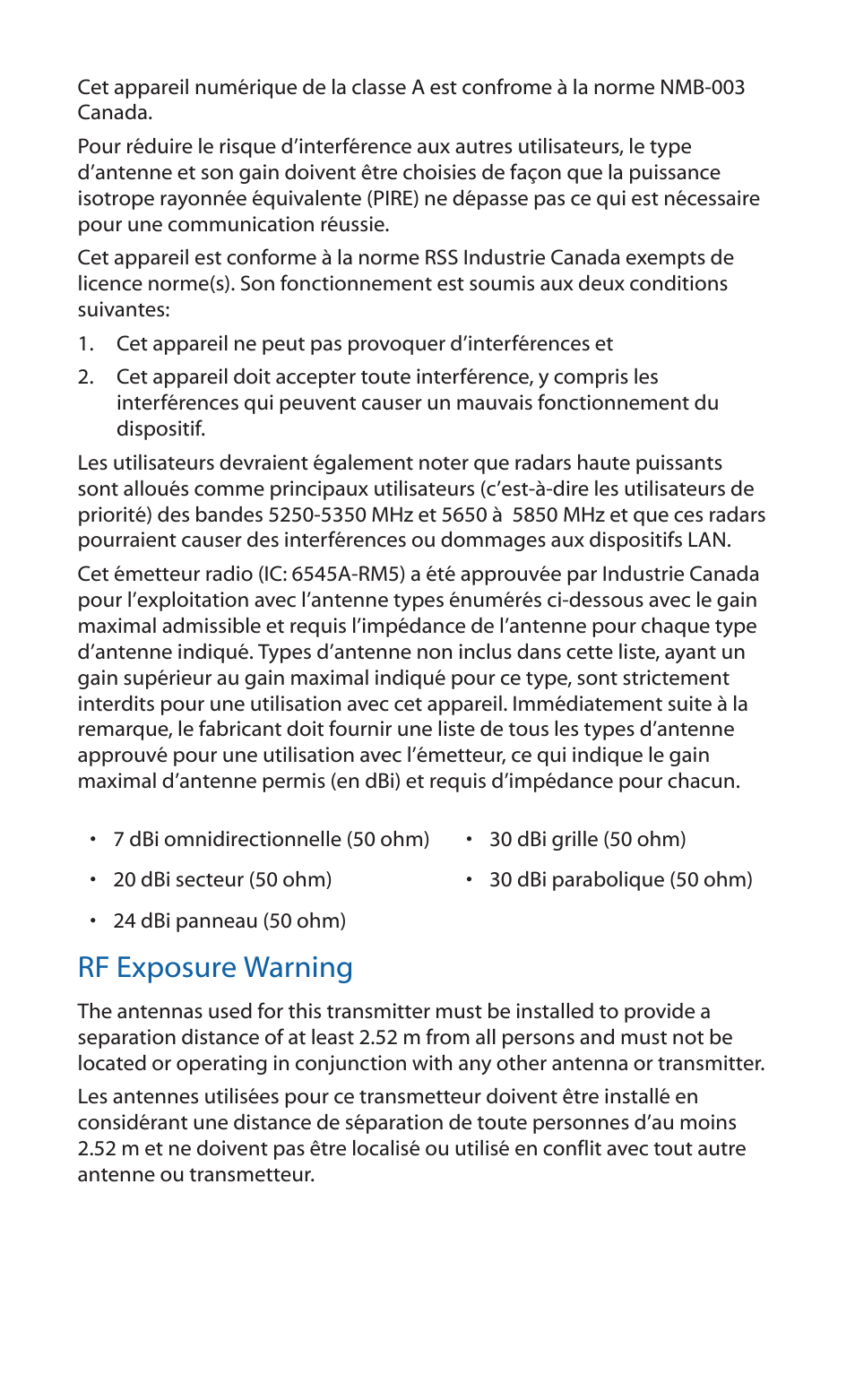 Rf exposure warning | Ubiquiti Networks RockeM User Manual | Page 19 / 24