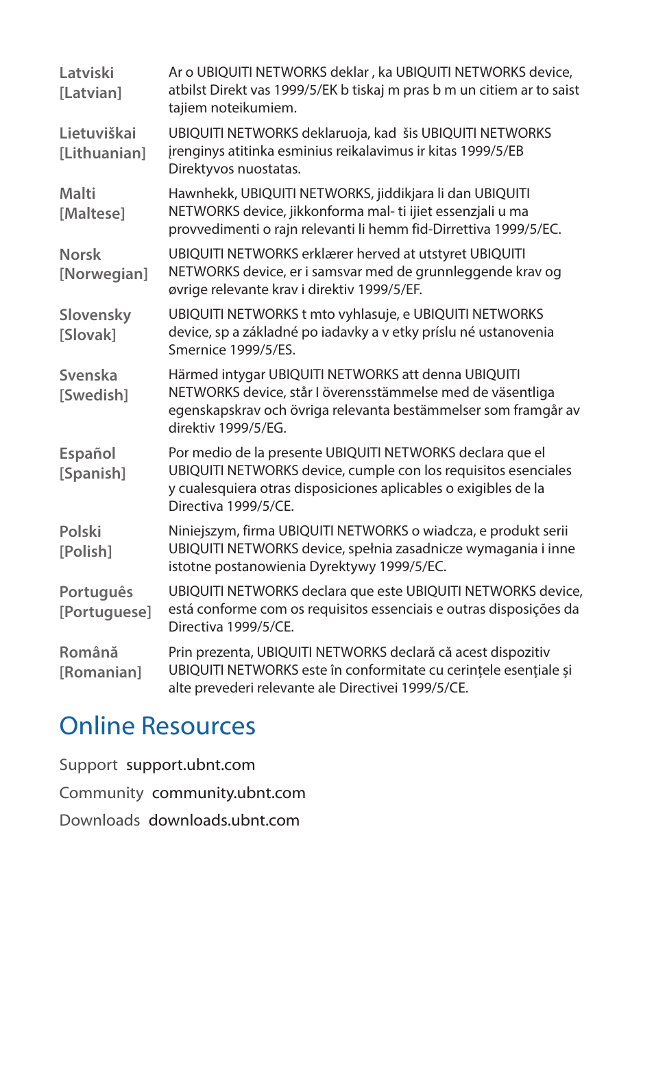 Online resources | Ubiquiti Networks RockeM User Manual | Page 23 / 24