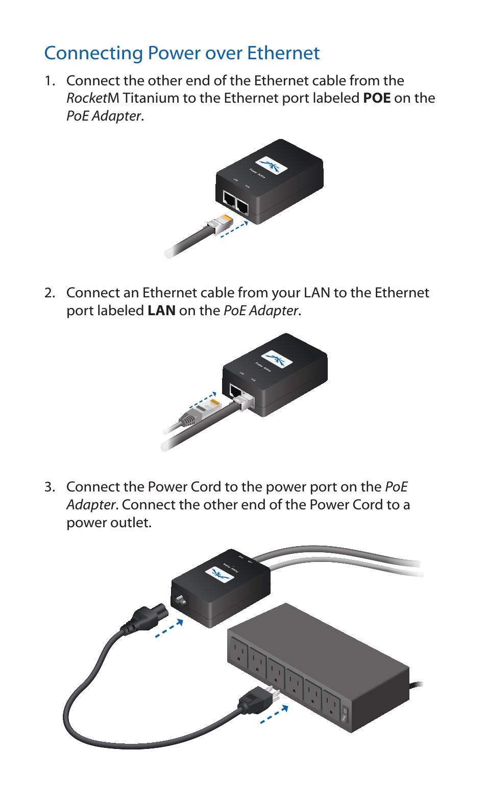 Connecting power over ethernet | Ubiquiti Networks RockeM User Manual | Page 11 / 28