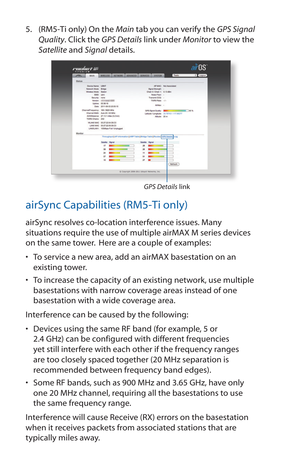 Airsync capabilities (rm5‑ti only) | Ubiquiti Networks RockeM User Manual | Page 13 / 28