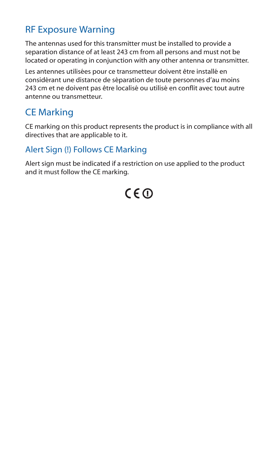 Rf exposure warning, Ce marking | Ubiquiti Networks RockeM User Manual | Page 23 / 28