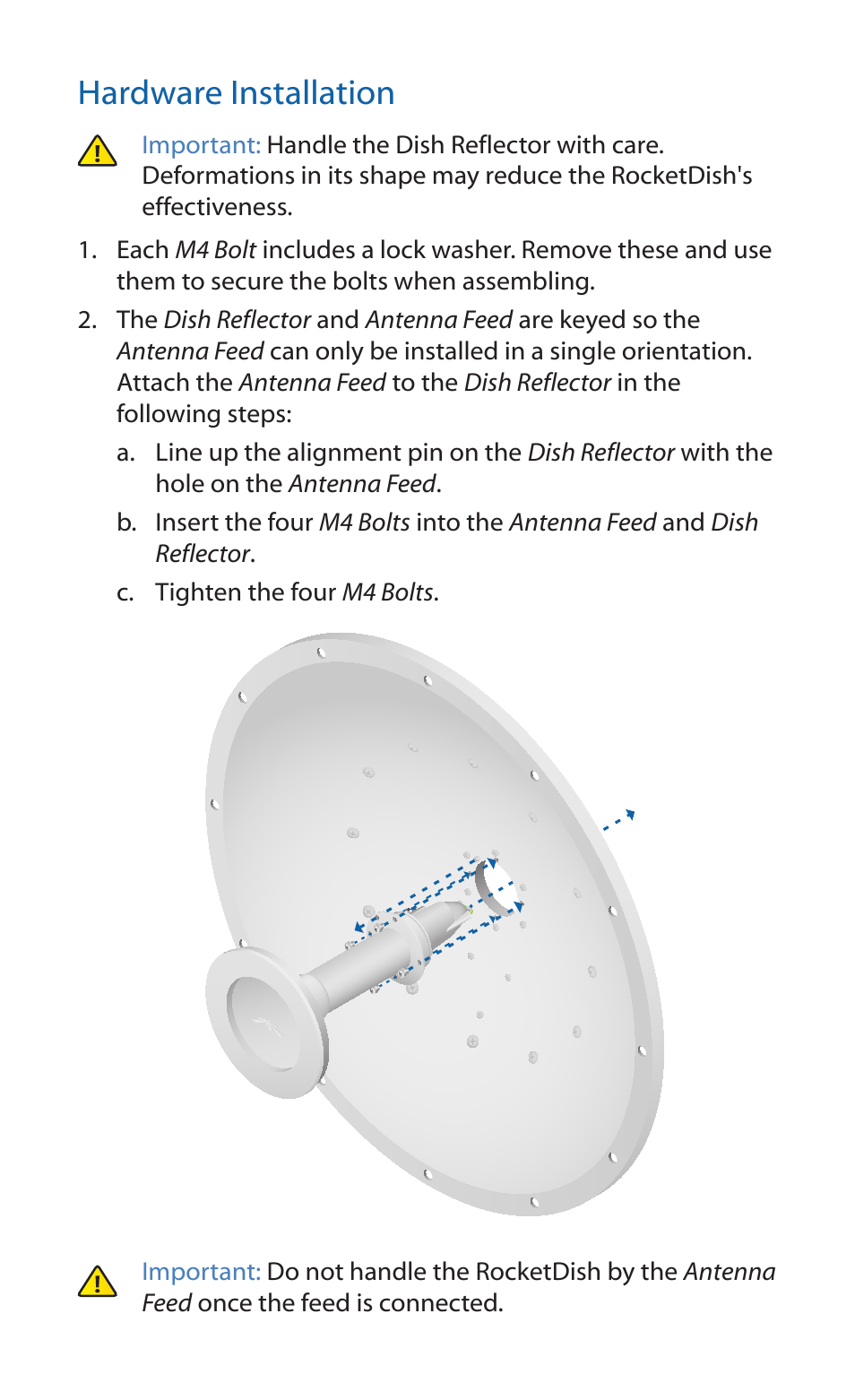 Hardware installation | Ubiquiti Networks RocketDis Antenna User Manual | Page 4 / 20